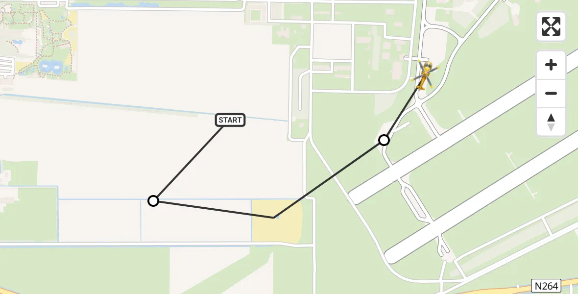 Vluchtroute Traumahelikopter Vliegbasis Volkel - Vliegbasis Volkel, 19 juli 2026, 15:44