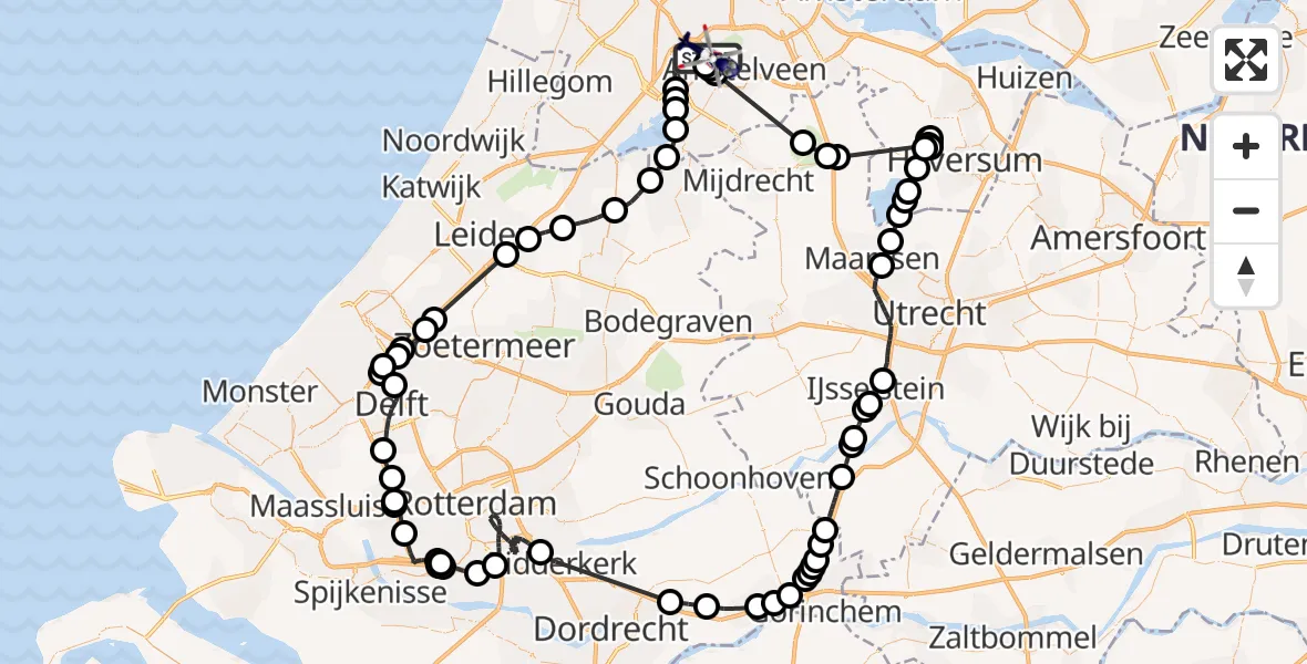 Vluchtroute Politiehelikopter Amsterdam Vliegveld Schiphol - Amsterdam Vliegveld Schiphol, 20 juli 2026, 07:31