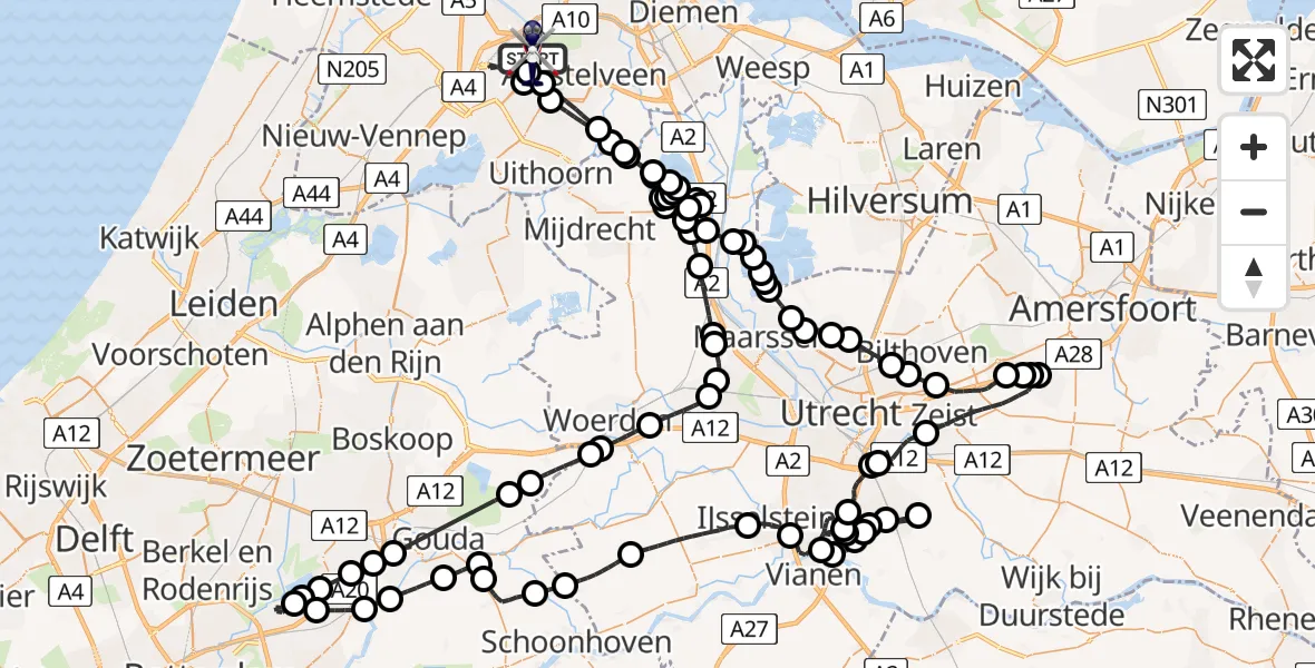 Vluchtroute Politiehelikopter Amsterdam Vliegveld Schiphol - Amsterdam Vliegveld Schiphol, 20 juli 2026, 07:48