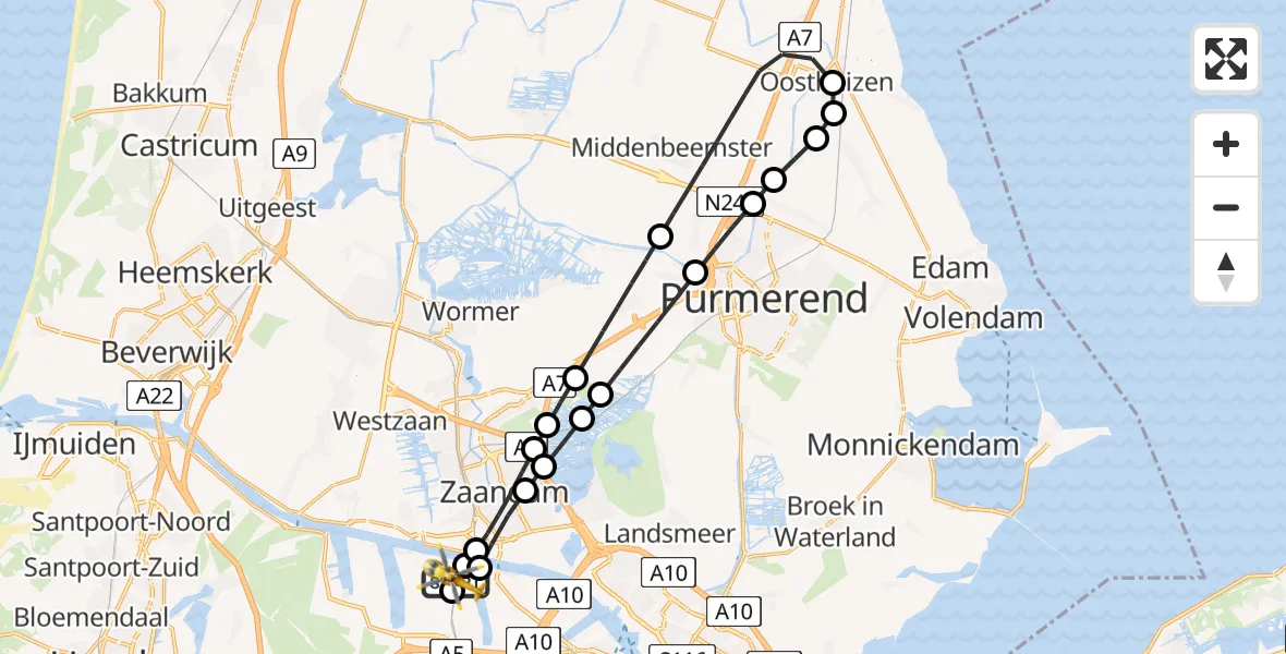 Vluchtroute Traumahelikopter Amsterdam Heliport - Amsterdam Heliport, 20 juli 2026, 09:42