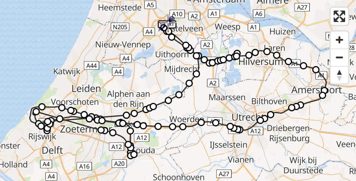 Vluchtroute Politiehelikopter Amsterdam Vliegveld Schiphol - Amsterdam Vliegveld Schiphol, 20 juli 2026, 10:45