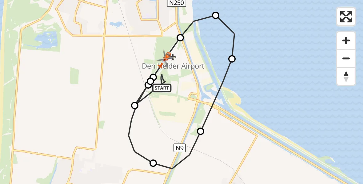 Vluchtroute Kustwachthelikopter Militair vliegveld De Kooy / Den Helder Airport - Militair vliegveld De Kooy / Den Helder Airport, 20 juli 2026, 12:03
