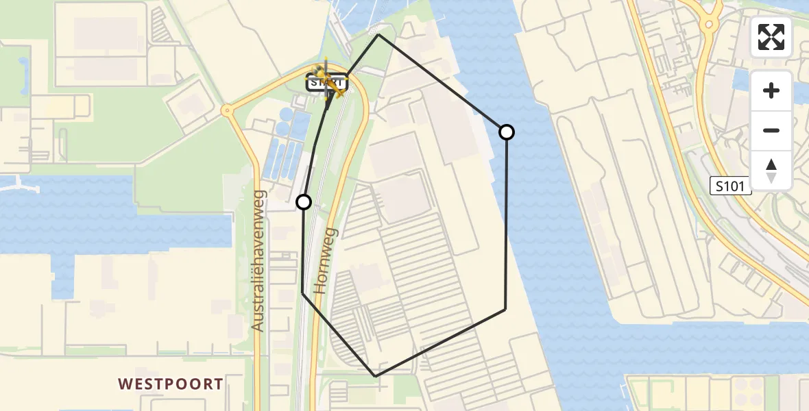 Vluchtroute Traumahelikopter Amsterdam Heliport - Amsterdam Heliport, 20 juli 2026, 14:08