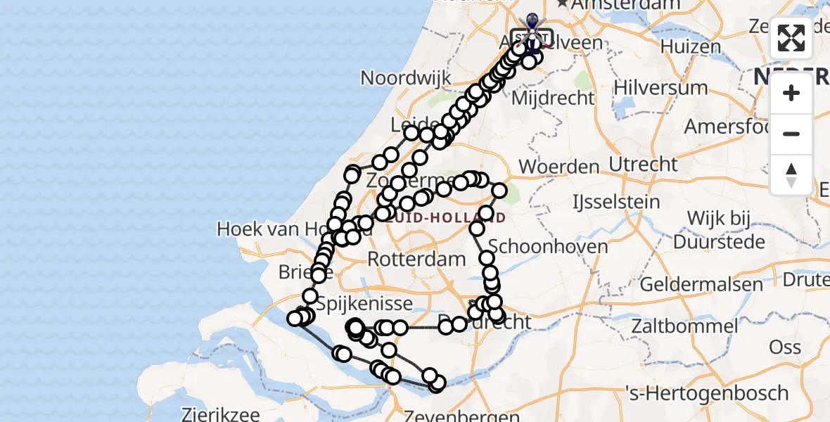 Vluchtroute Politiehelikopter Amsterdam Vliegveld Schiphol - Amsterdam Vliegveld Schiphol, 20 juli 2026, 17:18