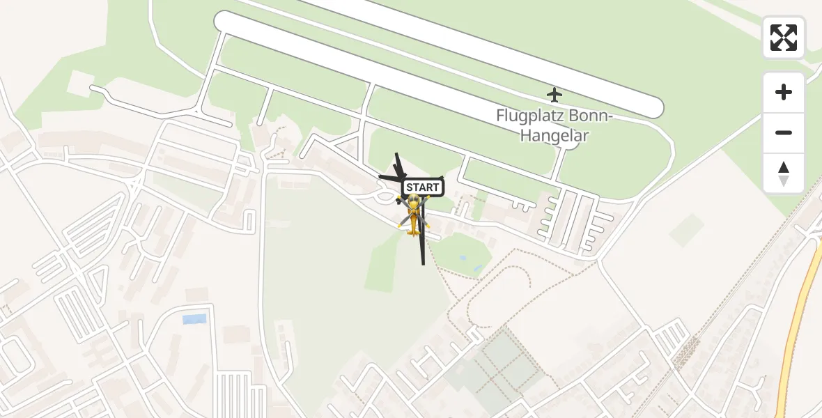 Vluchtroute Traumahelikopter Bonn-Hangelar Flugplatz - Bonn-Hangelar Flugplatz, 21 juli 2026, 05:19
