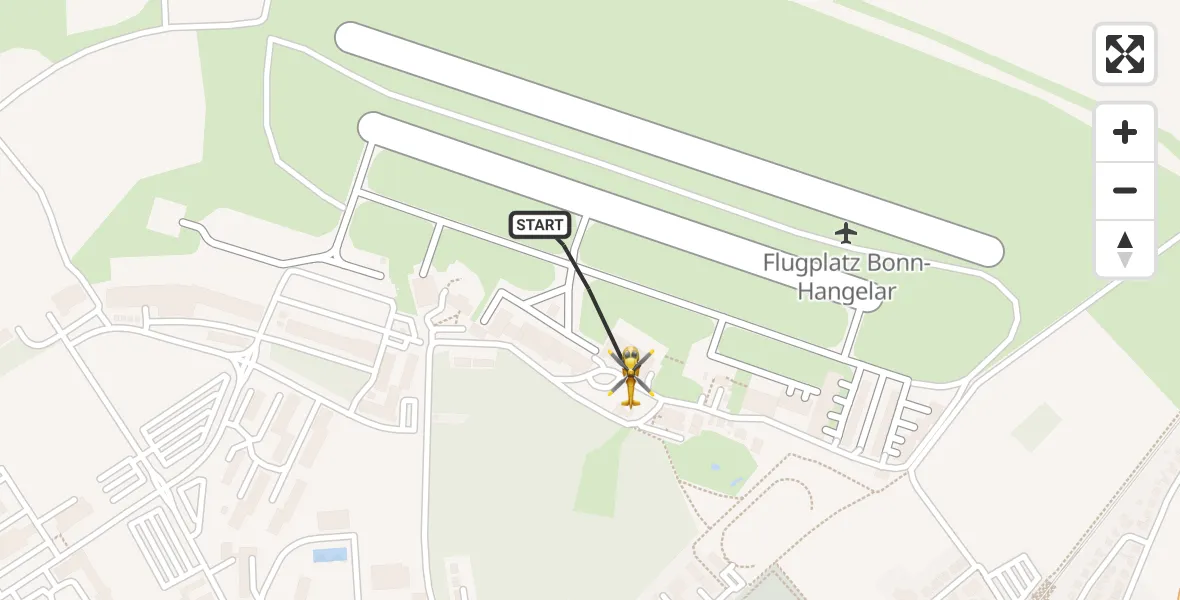 Vluchtroute Traumahelikopter Bonn-Hangelar Flugplatz - Bonn-Hangelar Flugplatz, 21 juli 2026, 08:08