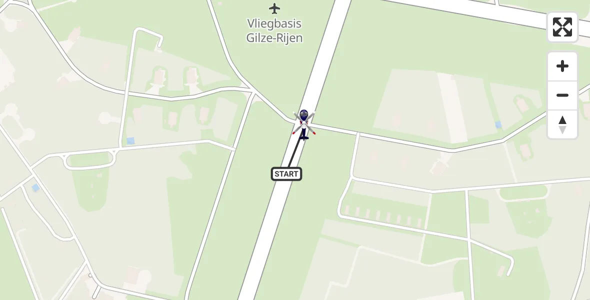 Vluchtroute Politiehelikopter Vliegbasis Gilze Rijen - Vliegbasis Gilze Rijen, 21 juli 2026, 08:52
