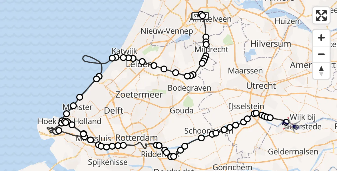 Vluchtroute Politiehelikopter Amsterdam Vliegveld Schiphol - Beusichem, 21 juli 2026, 08:56
