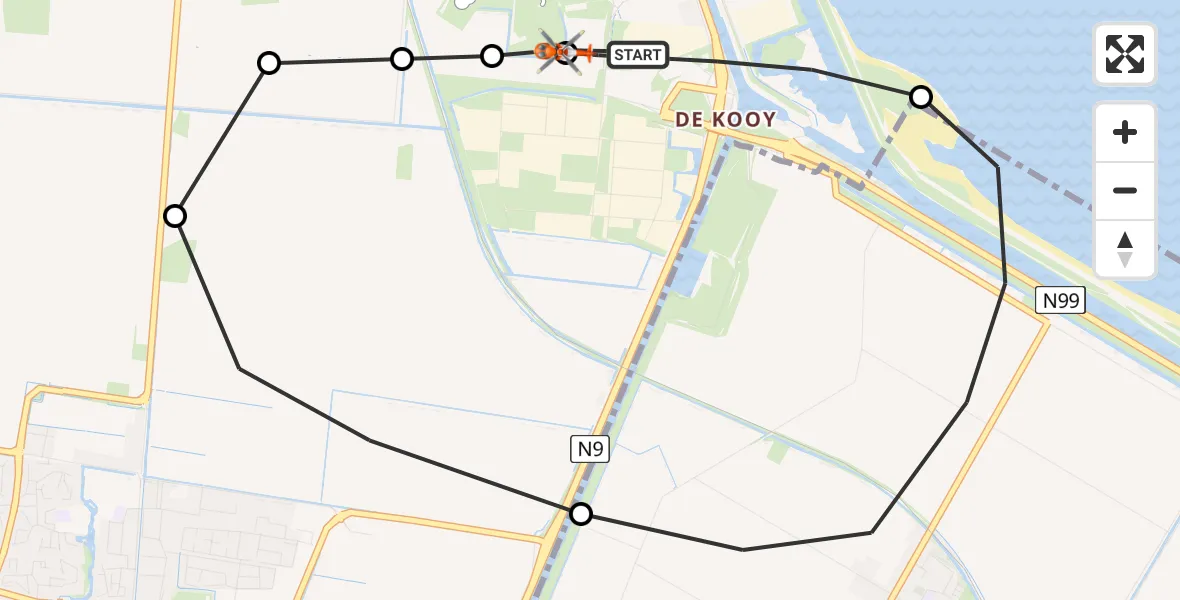 Vluchtroute Kustwachthelikopter Militair vliegveld De Kooy / Den Helder Airport - Militair vliegveld De Kooy / Den Helder Airport, 21 juli 2026, 09:36
