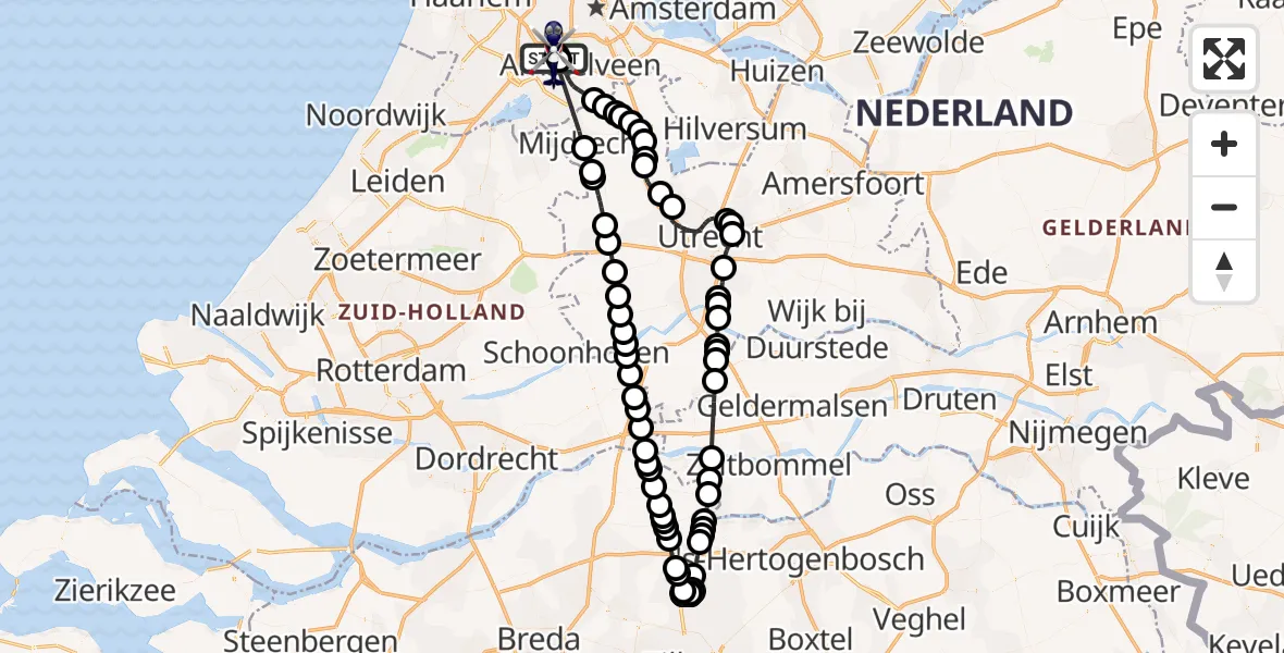 Vluchtroute Politiehelikopter Amsterdam Vliegveld Schiphol - Amsterdam Vliegveld Schiphol, 21 juli 2026, 13:39