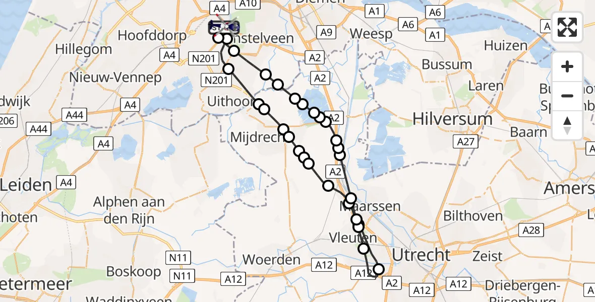 Vluchtroute Politiehelikopter Amsterdam Vliegveld Schiphol - Amsterdam Vliegveld Schiphol, 21 juli 2026, 18:28