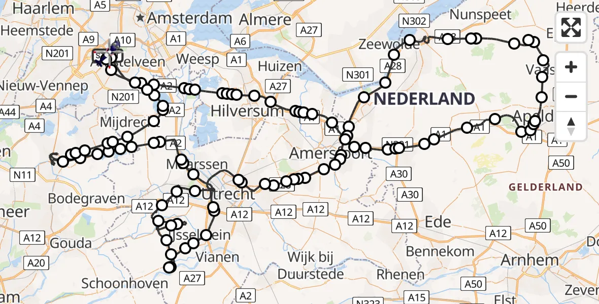 Vluchtroute Politiehelikopter Amsterdam Vliegveld Schiphol - Amsterdam Vliegveld Schiphol, 22 juli 2026, 09:34