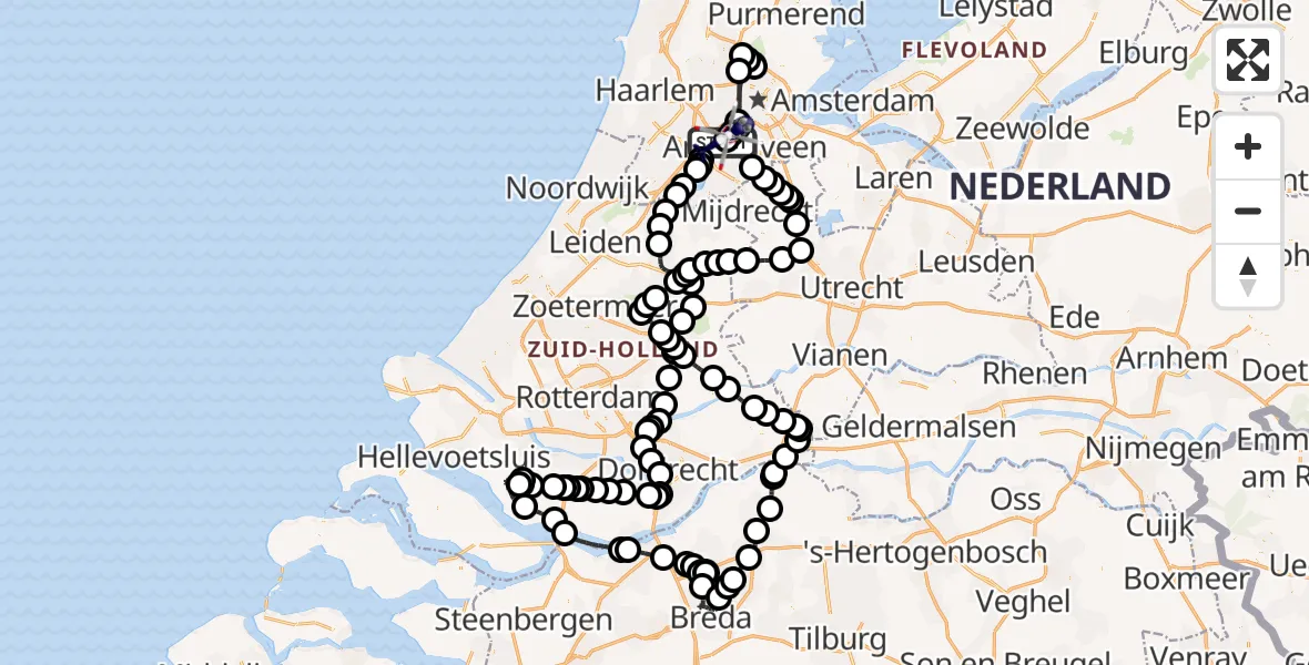 Vluchtroute Politiehelikopter Amsterdam Vliegveld Schiphol - Amsterdam Vliegveld Schiphol, 22 juli 2026, 13:37