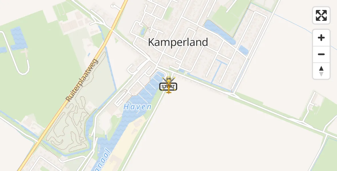 Vluchtroute Traumahelikopter Kamperland - Kamperland, 22 juli 2026, 14:16