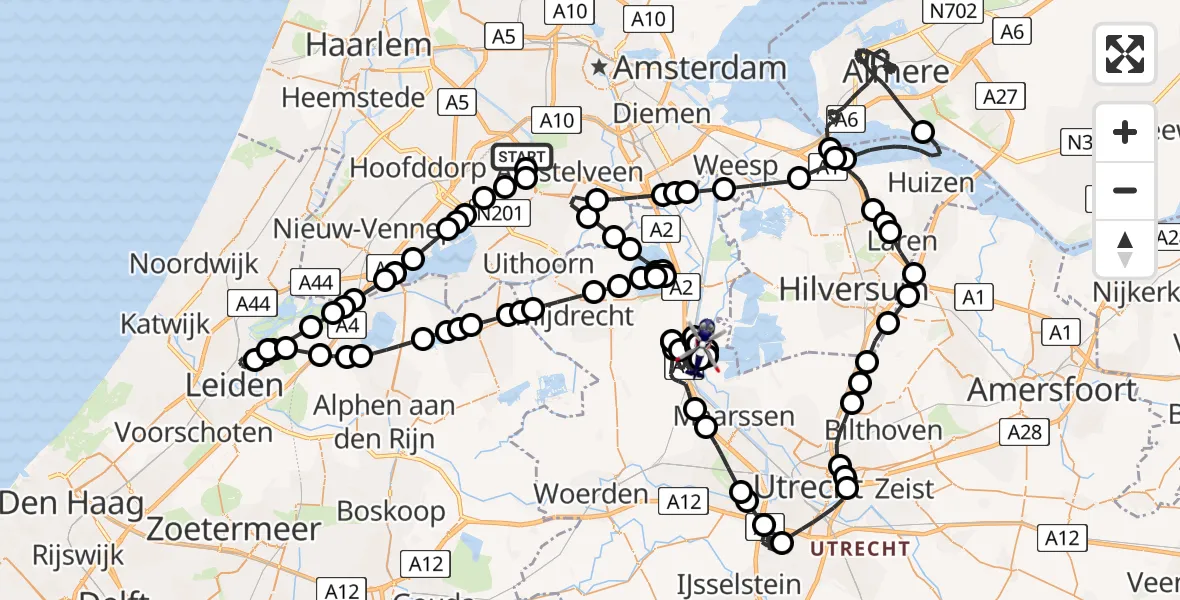 Vluchtroute Politiehelikopter Amsterdam Vliegveld Schiphol - Breukelen, 22 juli 2026, 16:47