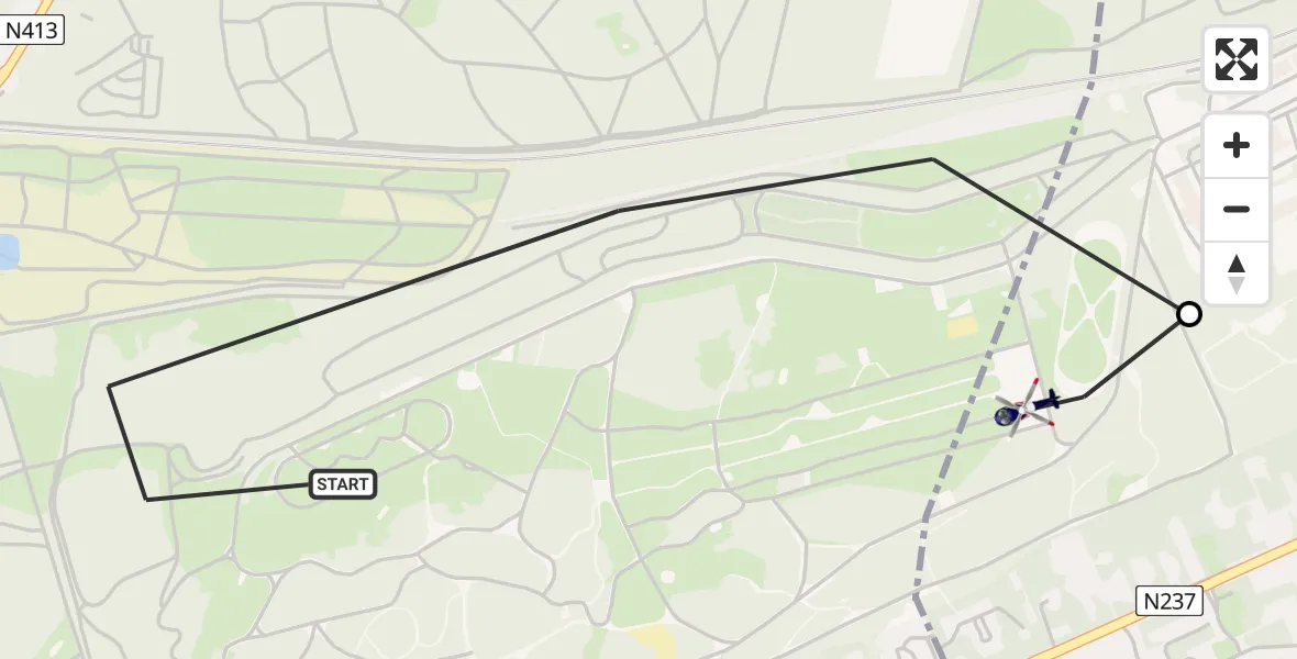 Vluchtroute Politiehelikopter Soest - Amersfoort, 23 juli 2026, 08:23