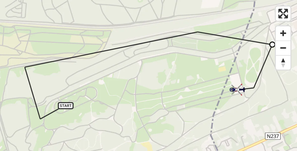Vluchtroute Politiehelikopter Soest - Amersfoort, 23 juli 2026, 08:59