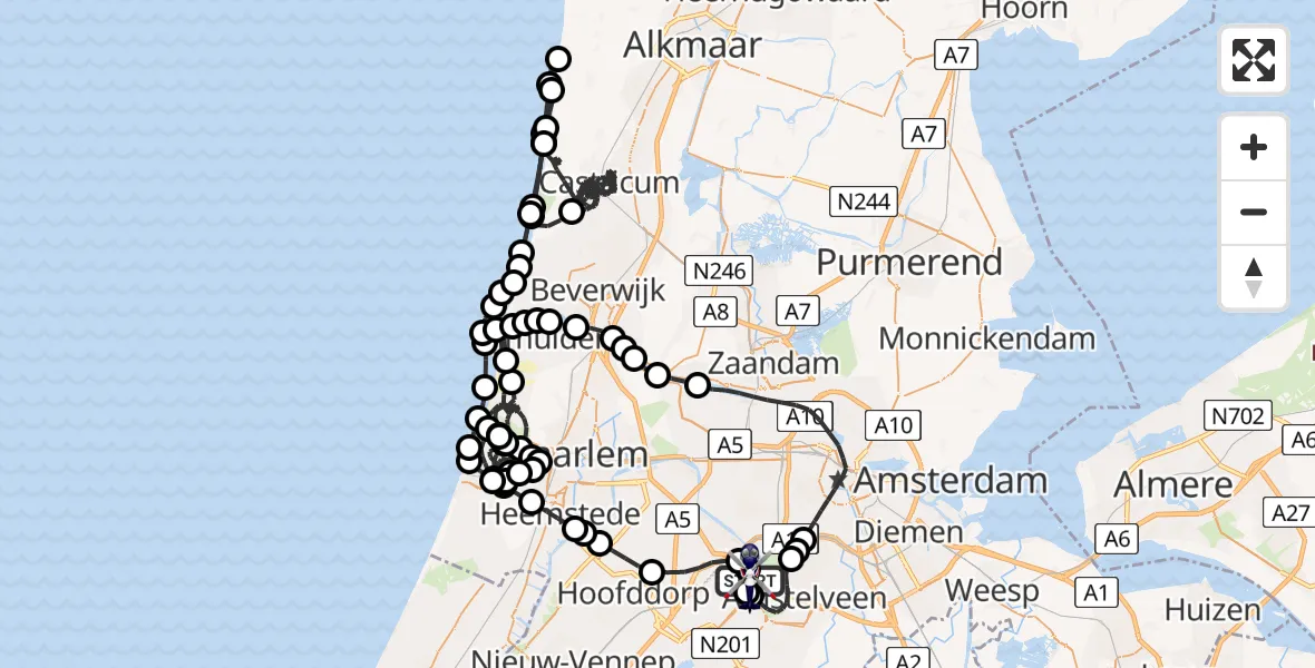 Vluchtroute Politiehelikopter Amsterdam Vliegveld Schiphol - Amsterdam Vliegveld Schiphol, 23 juli 2026, 10:31