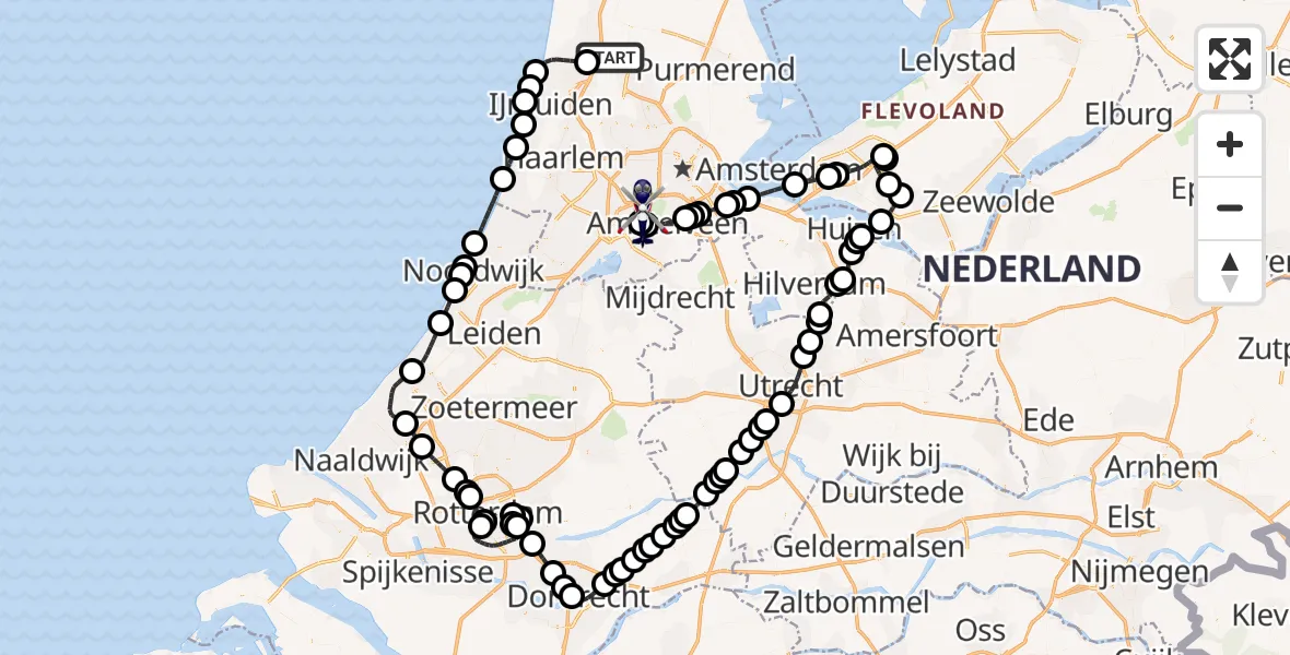 Vluchtroute Politiehelikopter Uitgeest - Amsterdam Vliegveld Schiphol, 23 juli 2026, 17:02