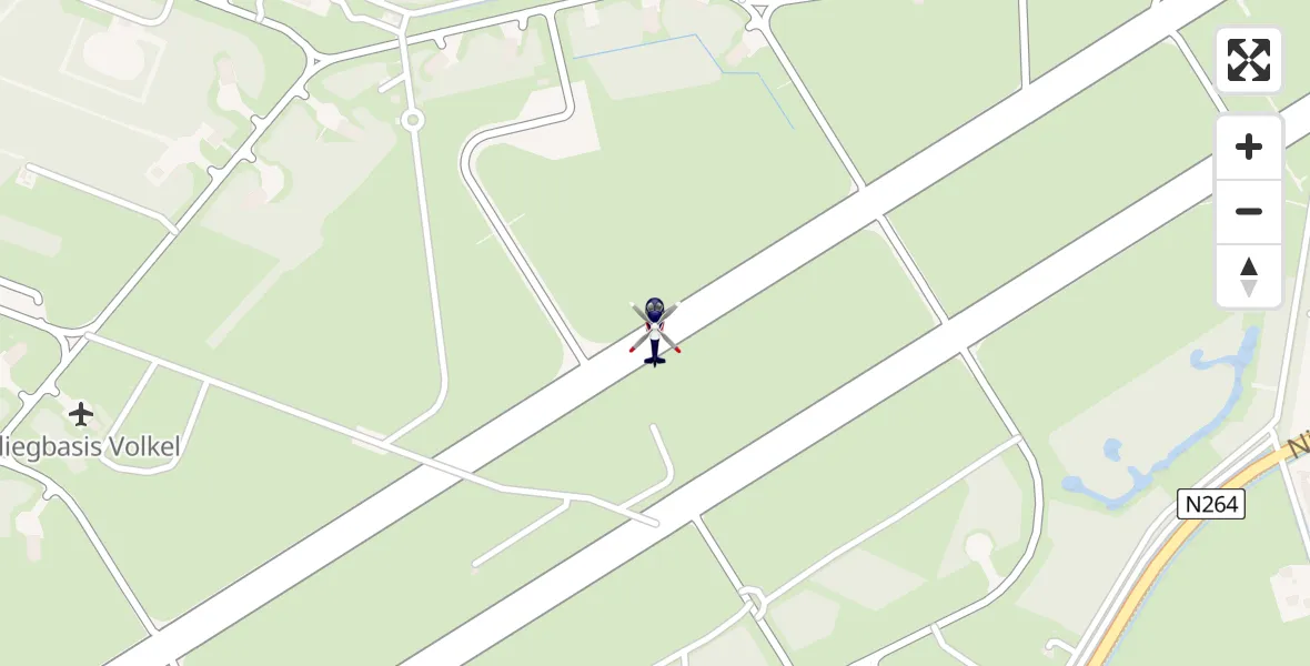 Vluchtroute Politiehelikopter Vliegbasis Volkel - Vliegbasis Volkel, 23 juli 2026, 20:37