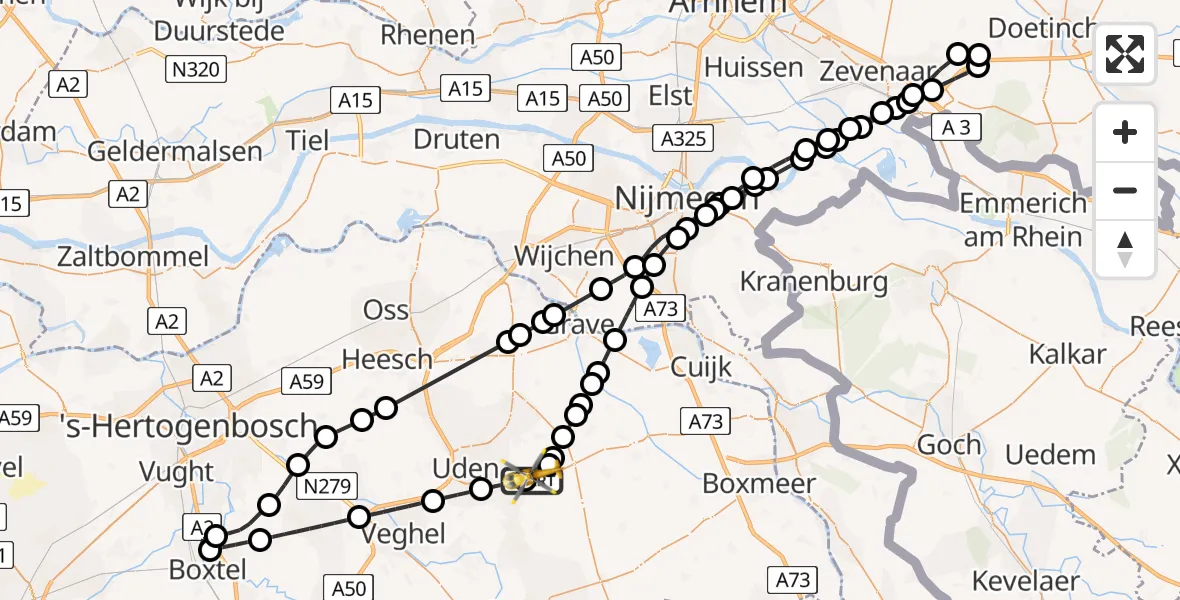 Vluchtroute Traumahelikopter Vliegbasis Volkel - Vliegbasis Volkel, 24 juli 2026, 08:24