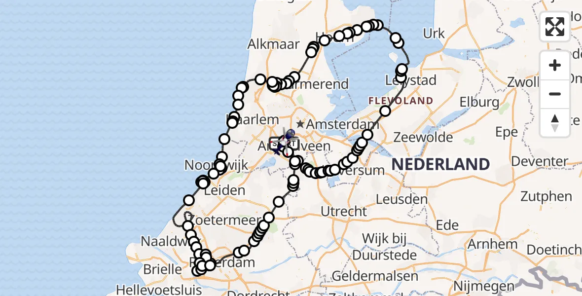 Vluchtroute Politiehelikopter Amsterdam Vliegveld Schiphol - Amsterdam Vliegveld Schiphol, 24 juli 2026, 17:02