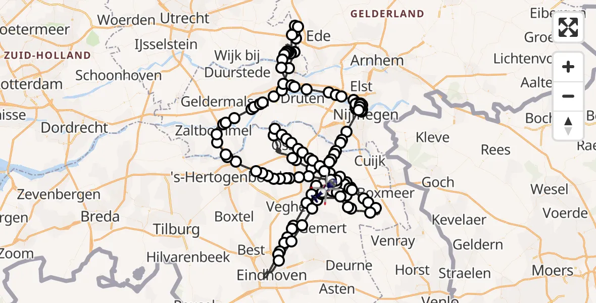 Vluchtroute Politiehelikopter Vliegbasis Volkel - Vliegbasis Volkel, 24 juli 2026, 18:04