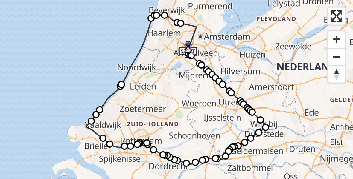 Vluchtroute Politiehelikopter Amsterdam Vliegveld Schiphol - Amsterdam Vliegveld Schiphol, 26 juli 2026, 09:03
