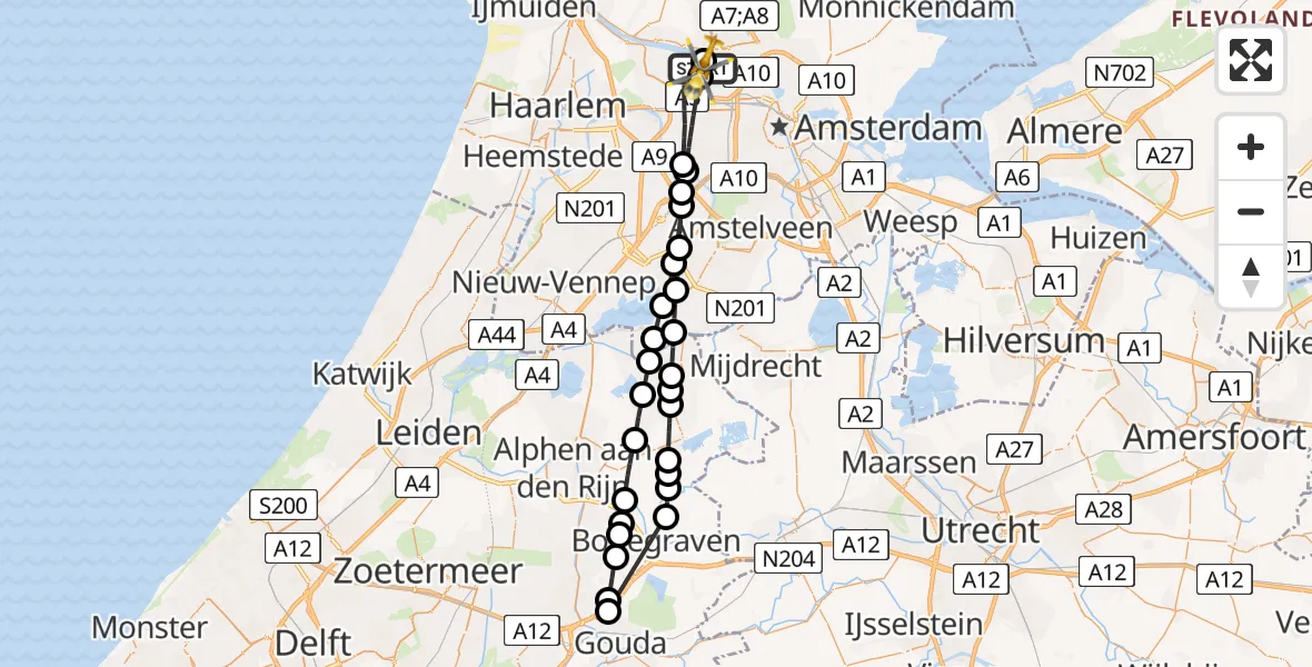 Vluchtroute Traumahelikopter Amsterdam Heliport - Amsterdam Heliport, 26 juli 2026, 11:04
