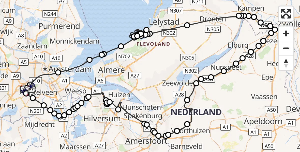 Vluchtroute Politiehelikopter Amsterdam Vliegveld Schiphol - Amsterdam Vliegveld Schiphol, 26 juli 2026, 13:47
