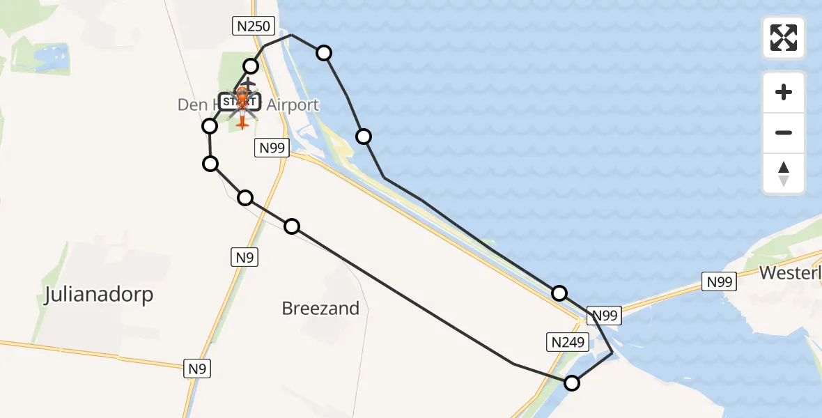 Vluchtroute Kustwachthelikopter Militair vliegveld De Kooy / Den Helder Airport - Militair vliegveld De Kooy / Den Helder Airport, 26 juli 2026, 16:32