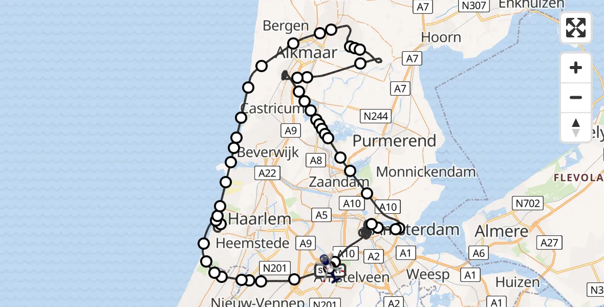Vluchtroute Politiehelikopter Amsterdam Vliegveld Schiphol - Amsterdam Vliegveld Schiphol, 27 juli 2026, 07:06