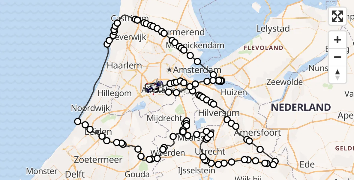 Vluchtroute Politiehelikopter Amsterdam Vliegveld Schiphol - Amsterdam Vliegveld Schiphol, 27 juli 2026, 13:09