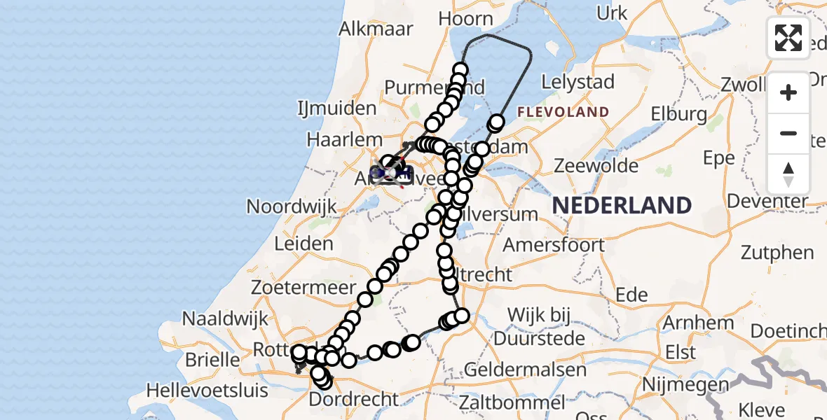Vluchtroute Politiehelikopter Amsterdam Vliegveld Schiphol - Amsterdam Vliegveld Schiphol, 27 juli 2026, 17:00
