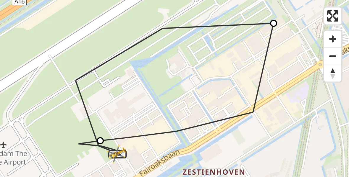 Vluchtroute Traumahelikopter Rotterdam The Hague Airport - Rotterdam The Hague Airport, 27 juli 2026, 17:35
