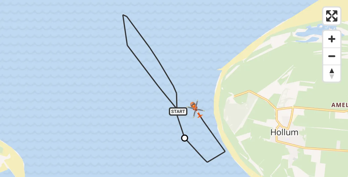 Vluchtroute Kustwachthelikopter Noordzee - Noordzee, 27 juli 2026, 17:37