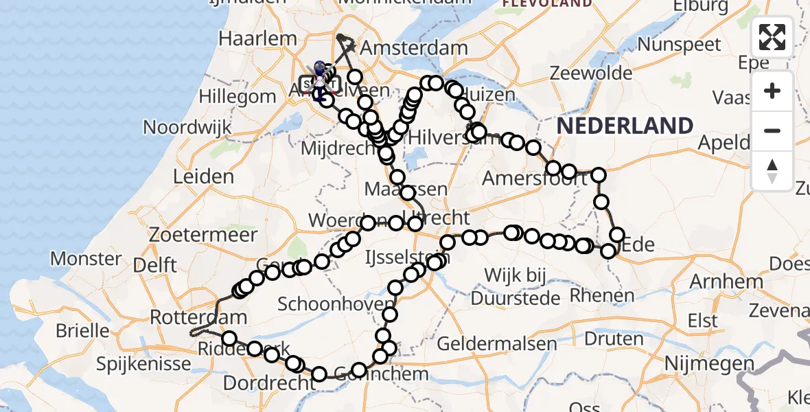 Vluchtroute Politiehelikopter Amsterdam Vliegveld Schiphol - Amsterdam Vliegveld Schiphol, 27 juli 2026, 17:43