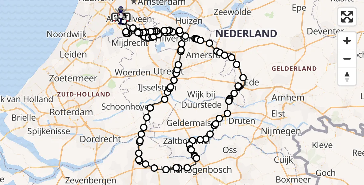 Vluchtroute Politiehelikopter Amsterdam Vliegveld Schiphol - Amsterdam Vliegveld Schiphol, 28 juli 2026, 07:26