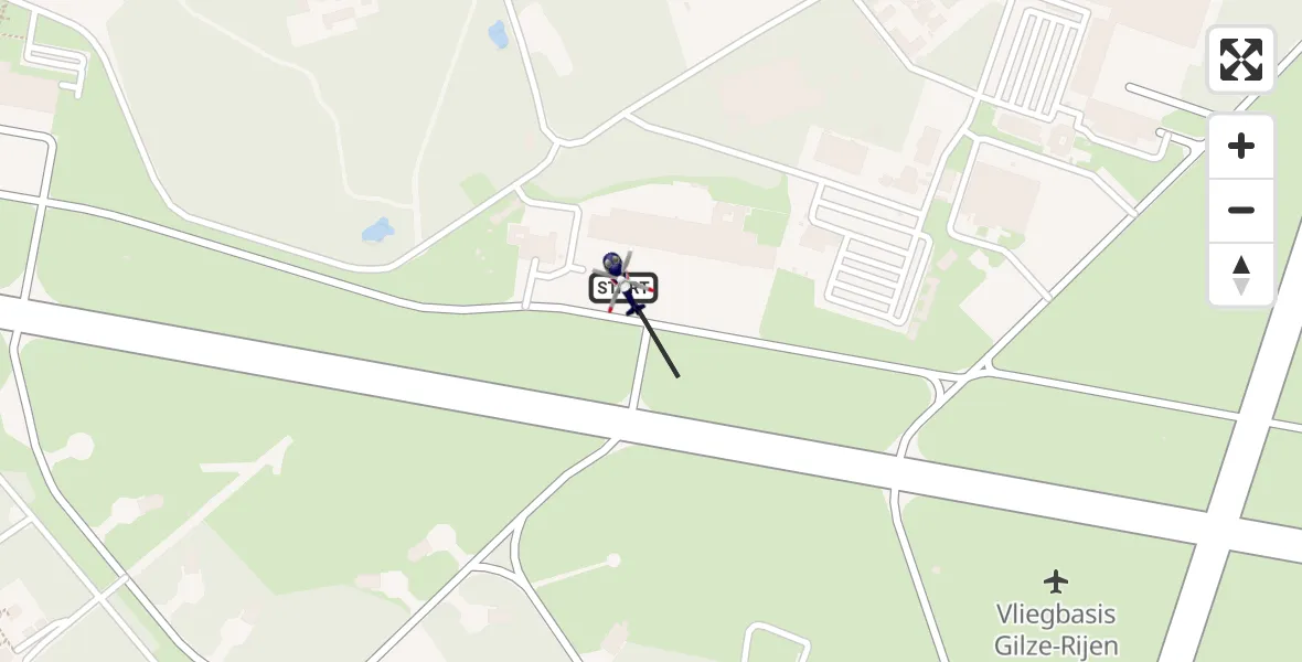 Vluchtroute Politiehelikopter Vliegbasis Gilze Rijen - Vliegbasis Gilze Rijen, 28 juli 2026, 09:05