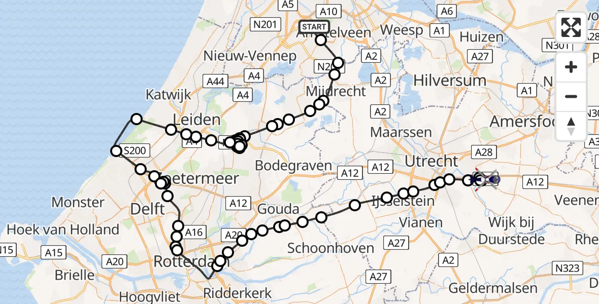 Vluchtroute Politiehelikopter Amsterdam Vliegveld Schiphol - Driebergen-Rijsenburg, 28 juli 2026, 16:48