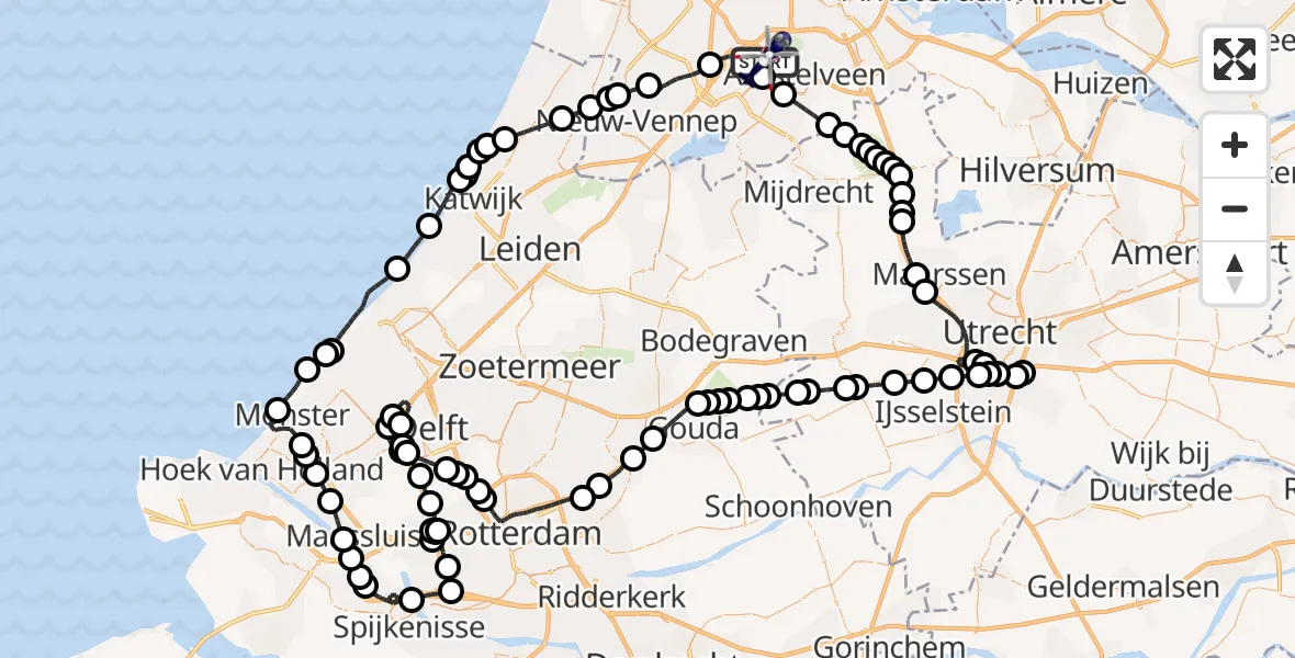 Vluchtroute Politiehelikopter Amsterdam Vliegveld Schiphol - Amsterdam Vliegveld Schiphol, 29 juli 2026, 07:25