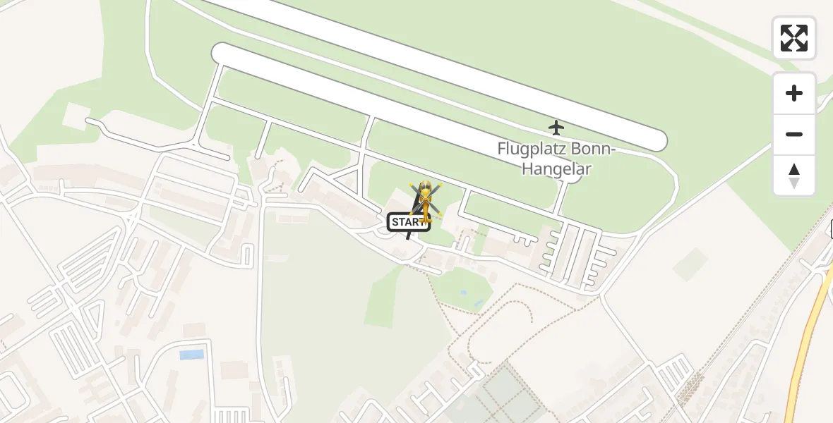 Vluchtroute Traumahelikopter Bonn-Hangelar Flugplatz - Bonn-Hangelar Flugplatz, 29 juli 2026, 08:40