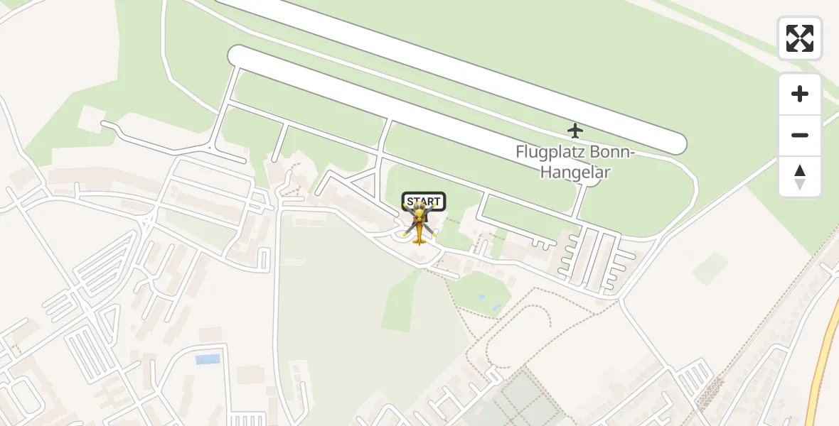 Vluchtroute Traumahelikopter Bonn-Hangelar Flugplatz - Bonn-Hangelar Flugplatz, 29 juli 2026, 09:20