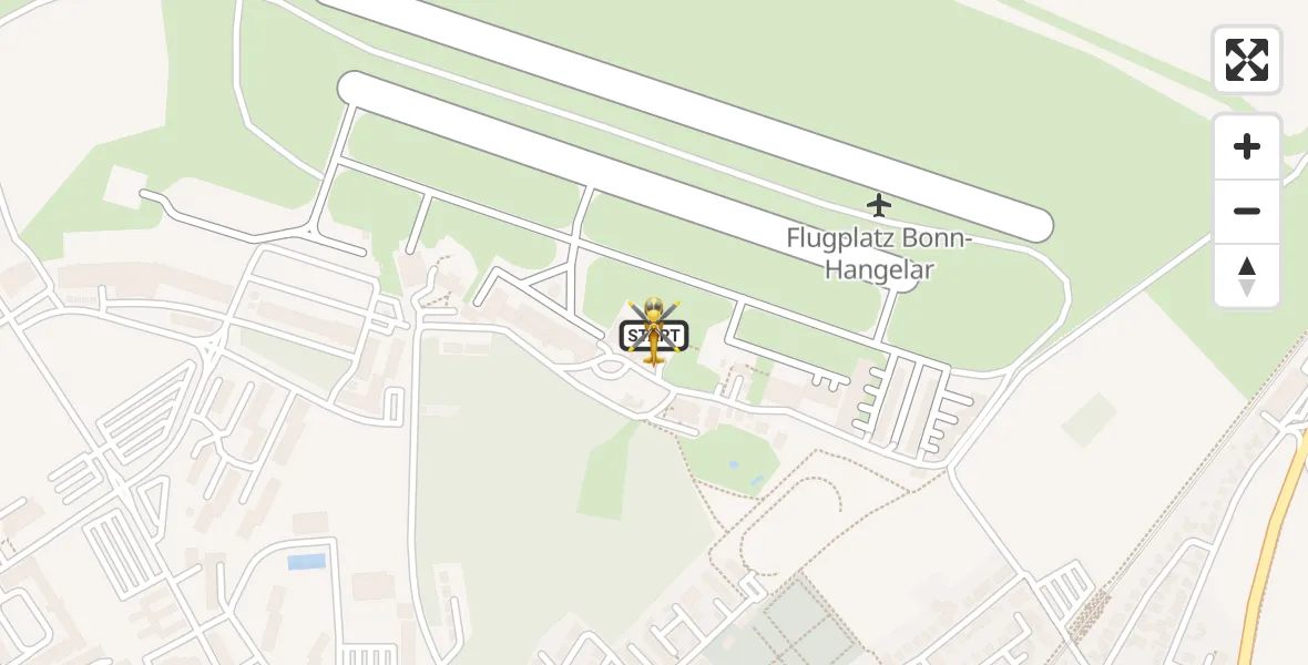 Vluchtroute Traumahelikopter Bonn-Hangelar Flugplatz - Bonn-Hangelar Flugplatz, 29 juli 2026, 09:29