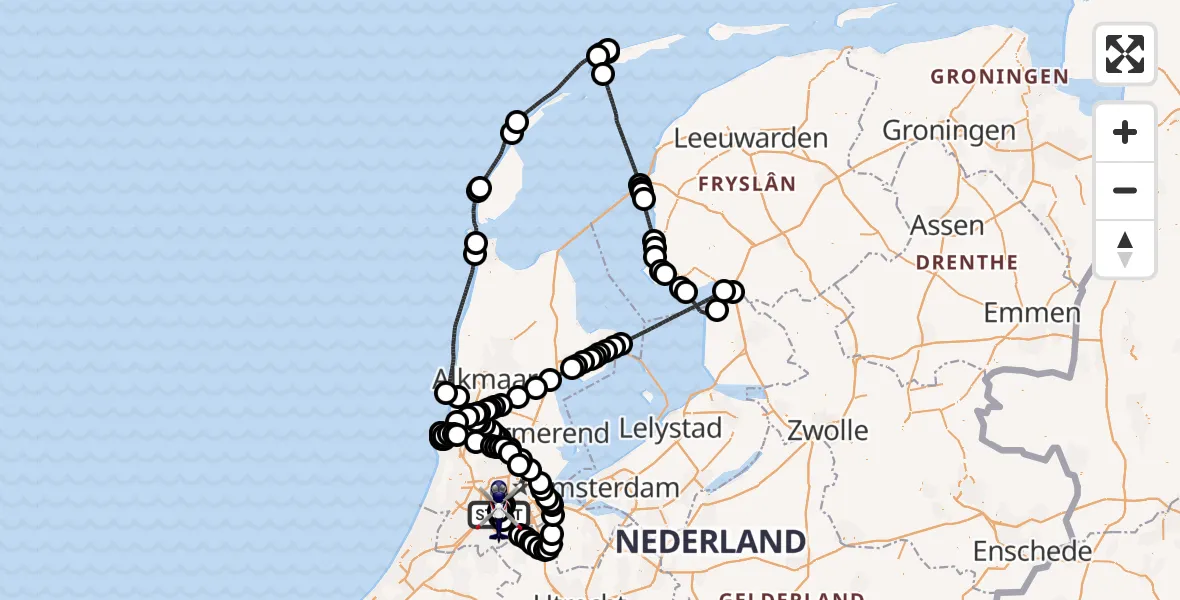 Vluchtroute Politiehelikopter Amsterdam Vliegveld Schiphol - Amsterdam Vliegveld Schiphol, 29 juli 2026, 10:08