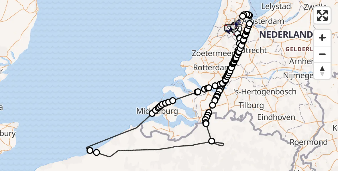 Vluchtroute Politiehelikopter Amsterdam Vliegveld Schiphol - Amsterdam Vliegveld Schiphol, 29 juli 2026, 13:39