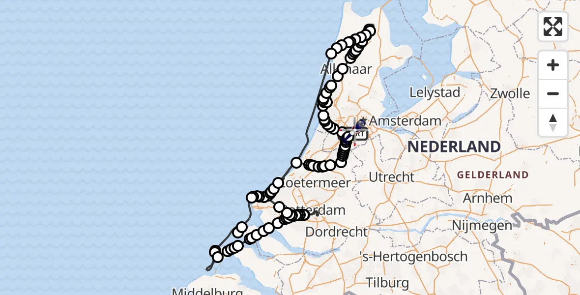 Vluchtroute Politiehelikopter Amsterdam Vliegveld Schiphol - Amsterdam Vliegveld Schiphol, 29 juli 2026, 17:14