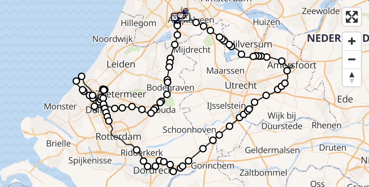 Vluchtroute Politiehelikopter Amsterdam Vliegveld Schiphol - Amsterdam Vliegveld Schiphol, 29 juli 2026, 18:17