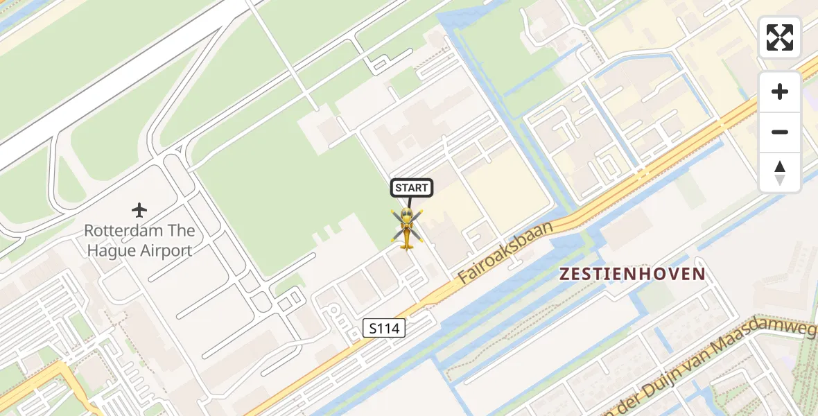 Vluchtroute Traumahelikopter Rotterdam The Hague Airport - Rotterdam The Hague Airport, 30 juli 2026, 05:44