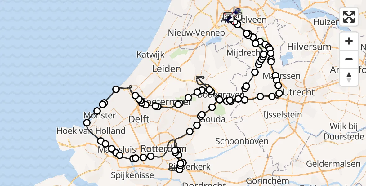 Vluchtroute Politiehelikopter Amsterdam Vliegveld Schiphol - Amsterdam Vliegveld Schiphol, 30 juli 2026, 07:41